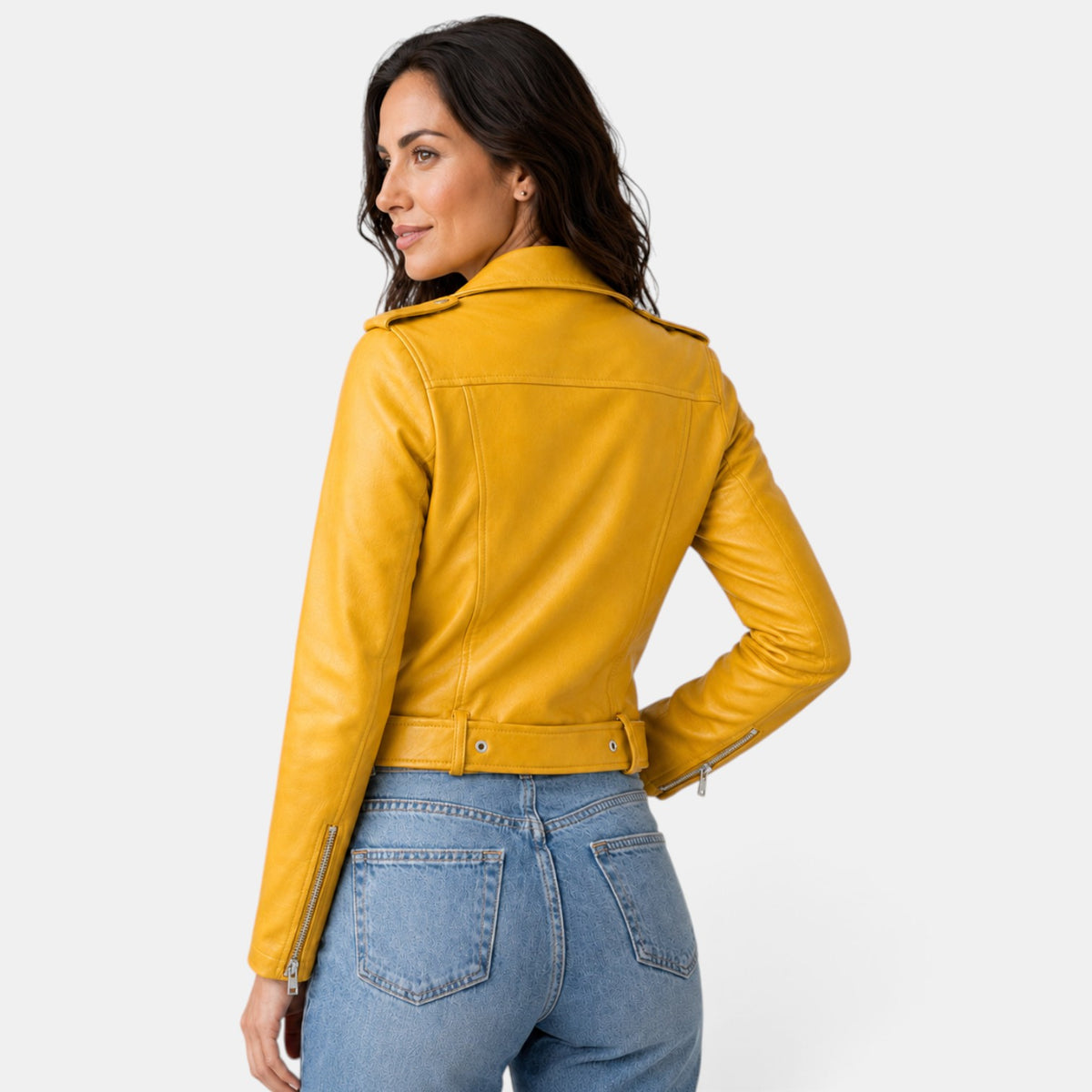 Chaqueta de Cuero Mujer Entallada
