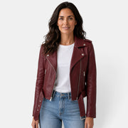 Chaqueta de Cuero Mujer Entallada