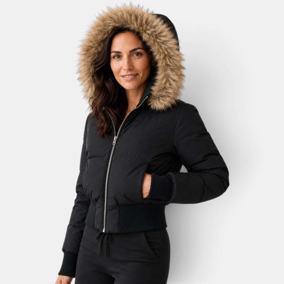 Chaqueta Acolchada Mujer Térmica con Capucha Desmontable