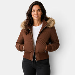 Chaqueta Acolchada Mujer Térmica con Capucha Desmontable