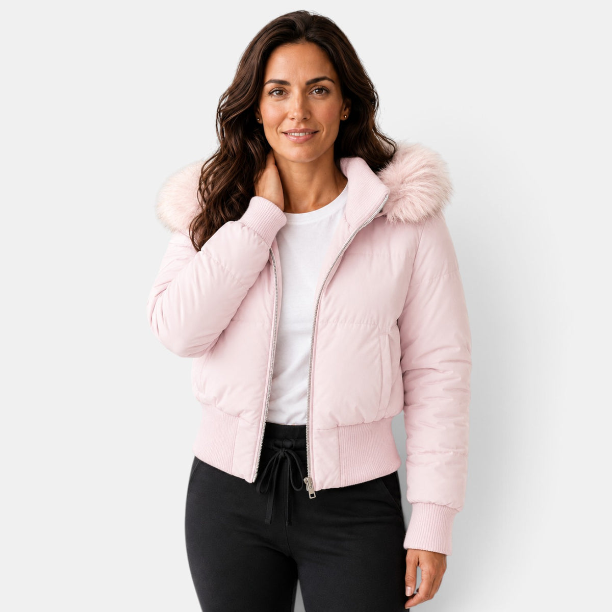Chaqueta Acolchada Mujer Térmica con Capucha Desmontable