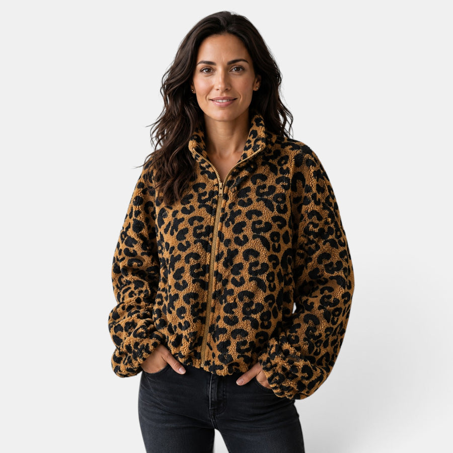 Chaqueta Mujer Leopardo con Cremallera