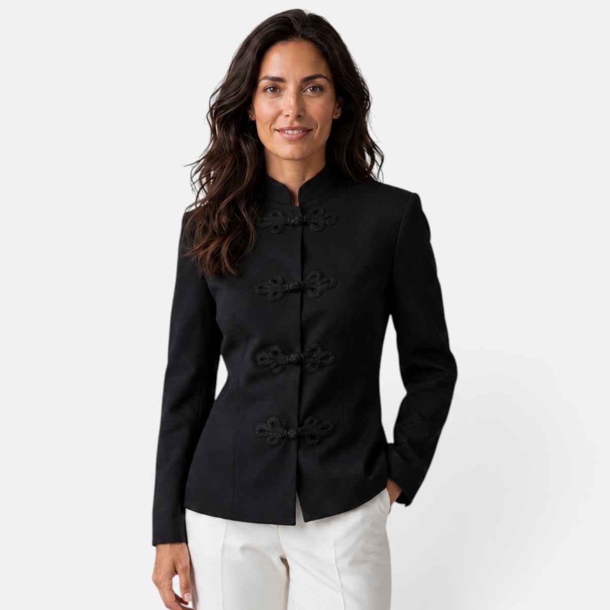 Women's Black High-Neck Jacket