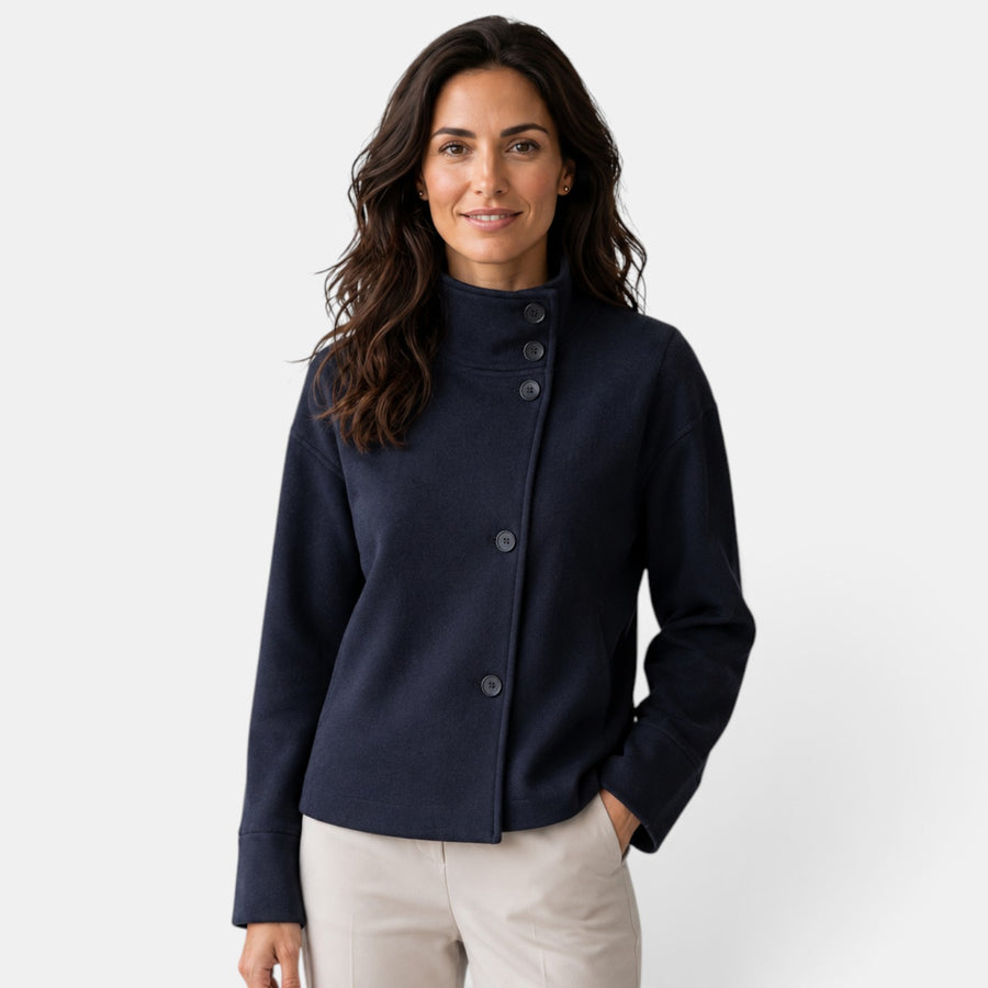 Chaqueta Mujer Lana Cuello Alto