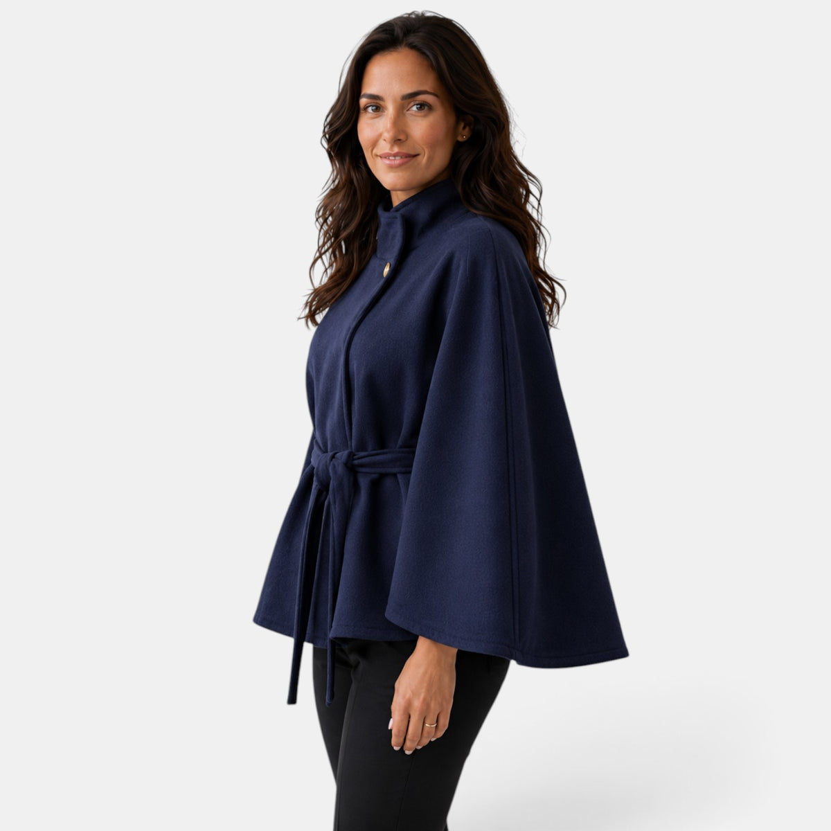 Capa de Lana Mujer con Cinturón - Elegante y Entallada