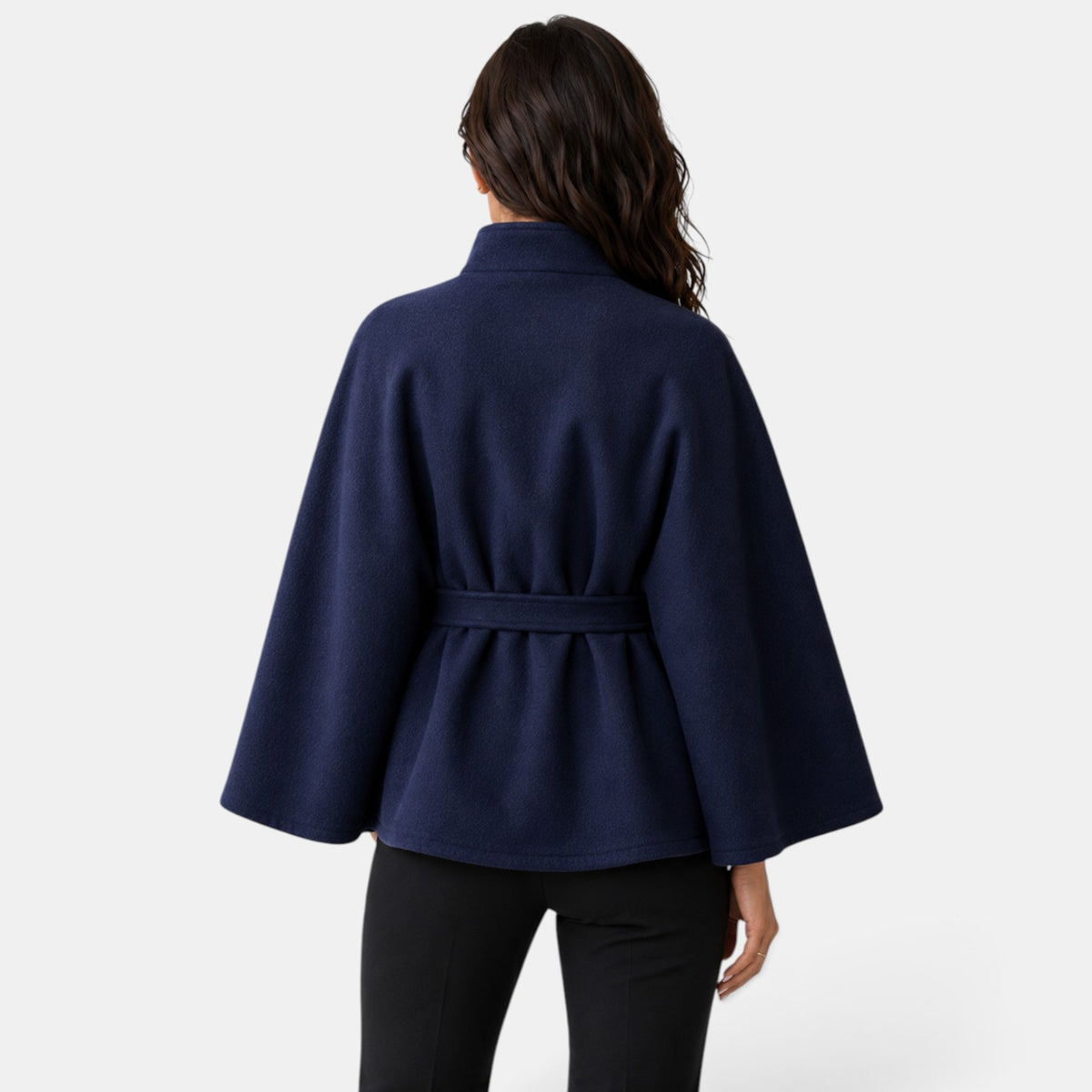 Capa de Lana Mujer con Cinturón - Elegante y Entallada