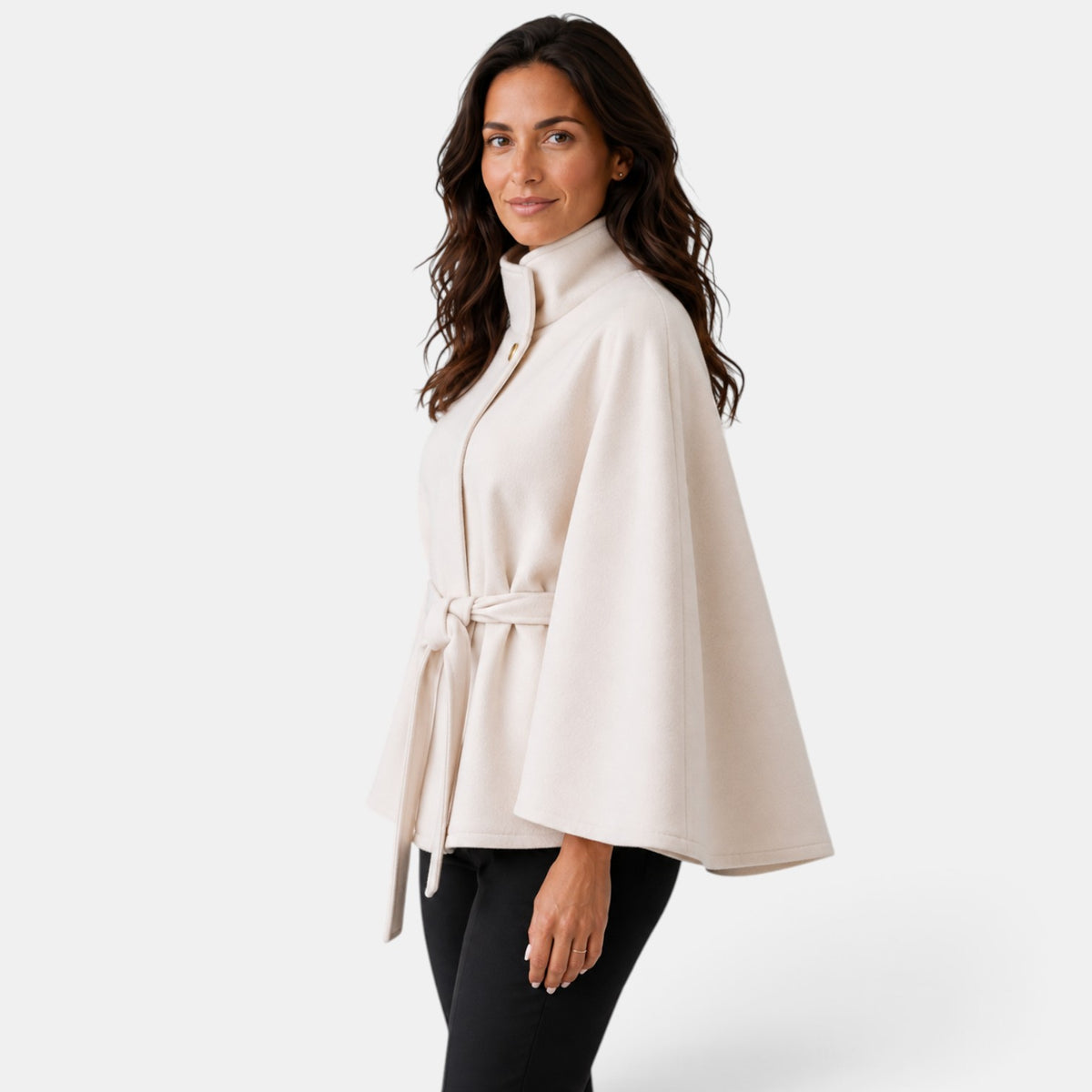 Capa de Lana Mujer con Cinturón - Elegante y Entallada