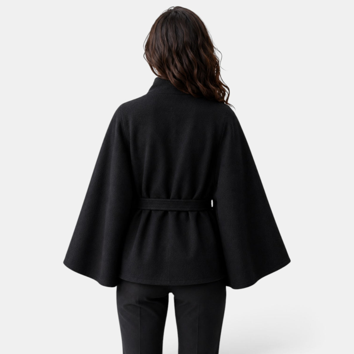 Capa de Lana Mujer con Cinturón - Elegante y Entallada