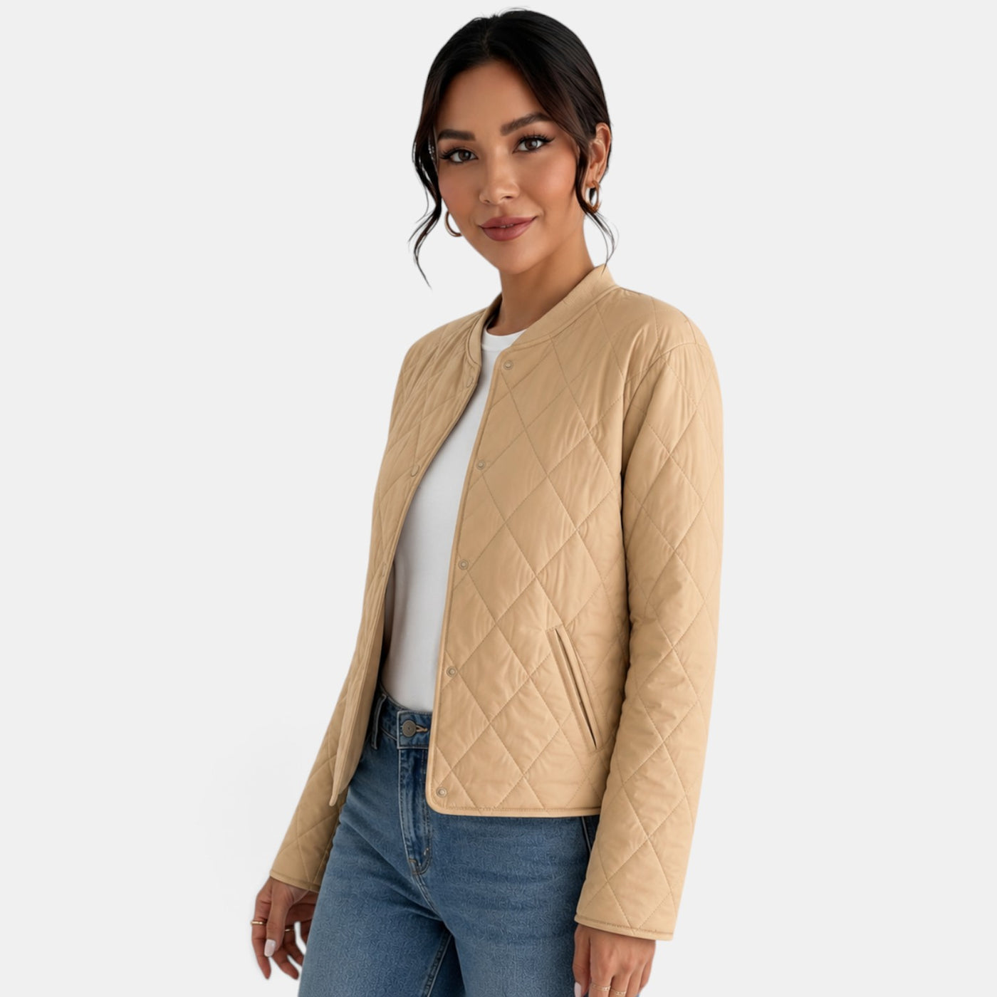 Chaqueta Algodón Mujer Elegante Otoño