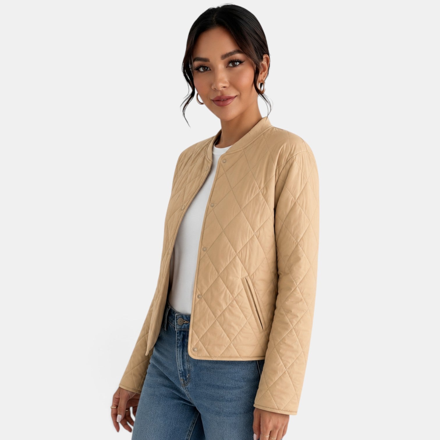 Chaqueta Algodón Mujer Elegante Otoño