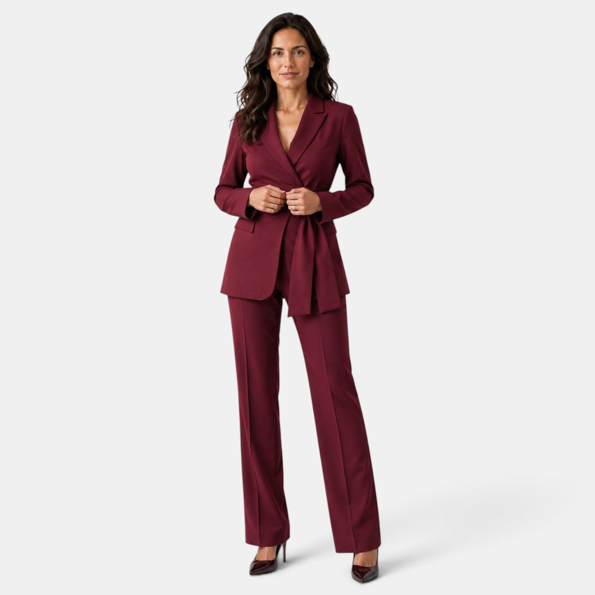 Women's Blazer and Straight-Leg Pants Set