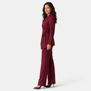 Women's Blazer and Straight-Leg Pants Set