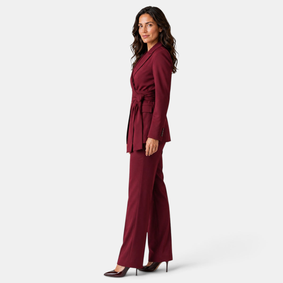 Women's Blazer and Straight-Leg Pants Set