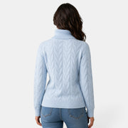 Jersey Mujer de Punto Trenzado con Cuello Alto - Cálido de Invierno