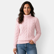 Jersey Mujer de Punto Trenzado con Cuello Alto - Cálido de Invierno