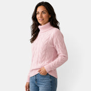 Jersey Mujer de Punto Trenzado con Cuello Alto - Cálido de Invierno
