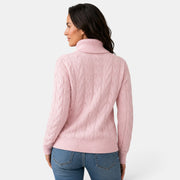 Jersey Mujer de Punto Trenzado con Cuello Alto - Cálido de Invierno