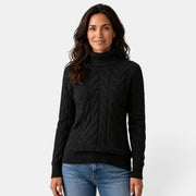 Jersey Mujer de Punto Trenzado con Cuello Alto - Cálido de Invierno