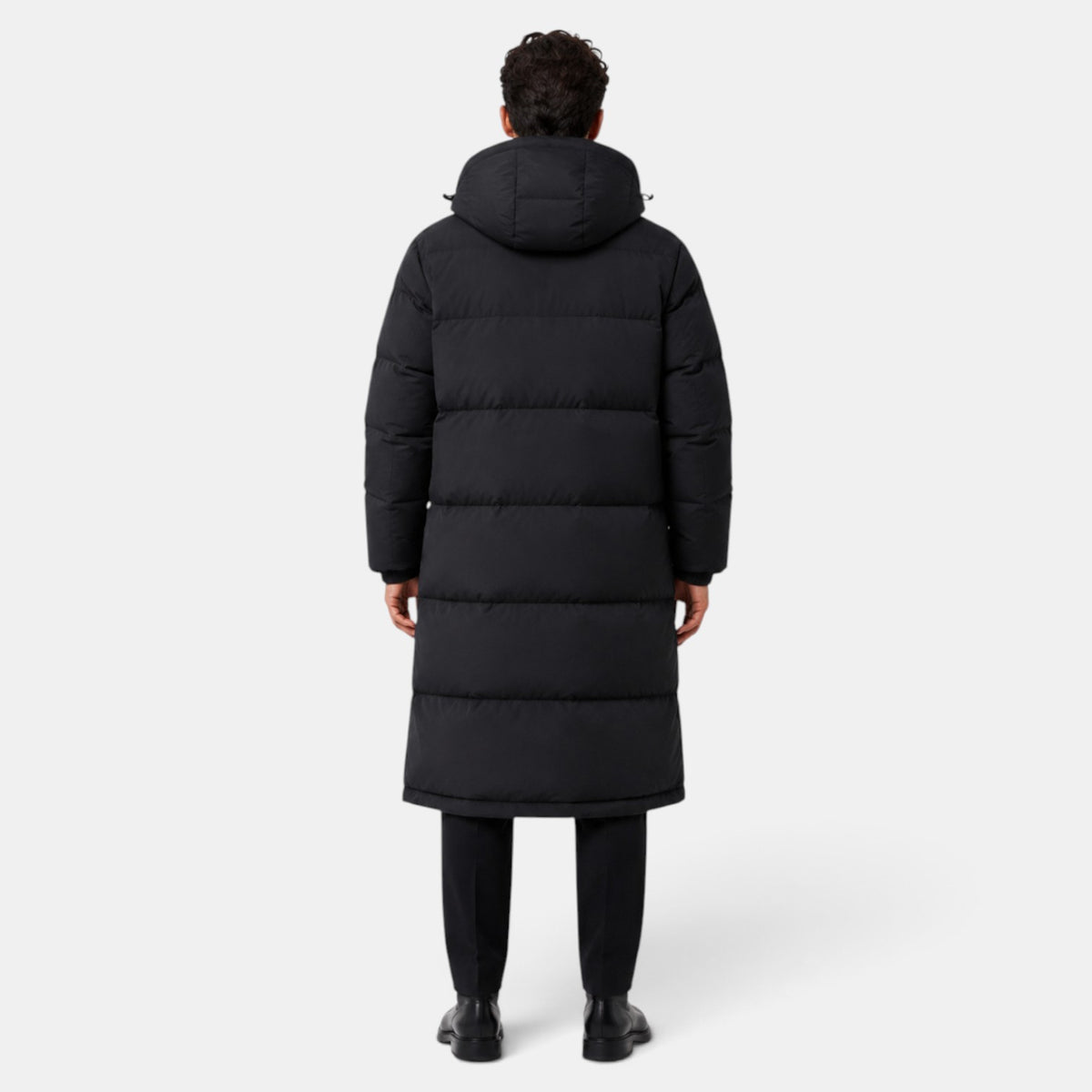 Abrigo Acolchado Largo para Hombre con Capucha - Impermeable al Viento y Cálido