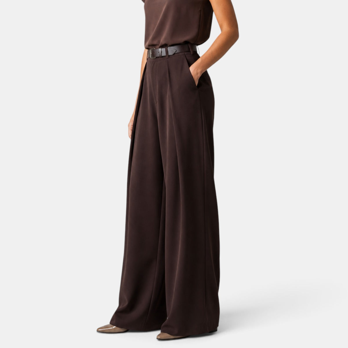 Pantalón de Vestir Mujer Marrón Chocolate