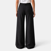 Pantalón de Vestir Mujer Negro Pierna Ancha