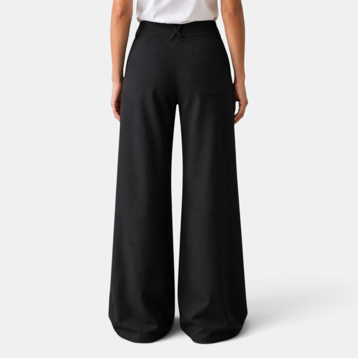 Pantalón de Vestir Mujer Negro Pierna Ancha