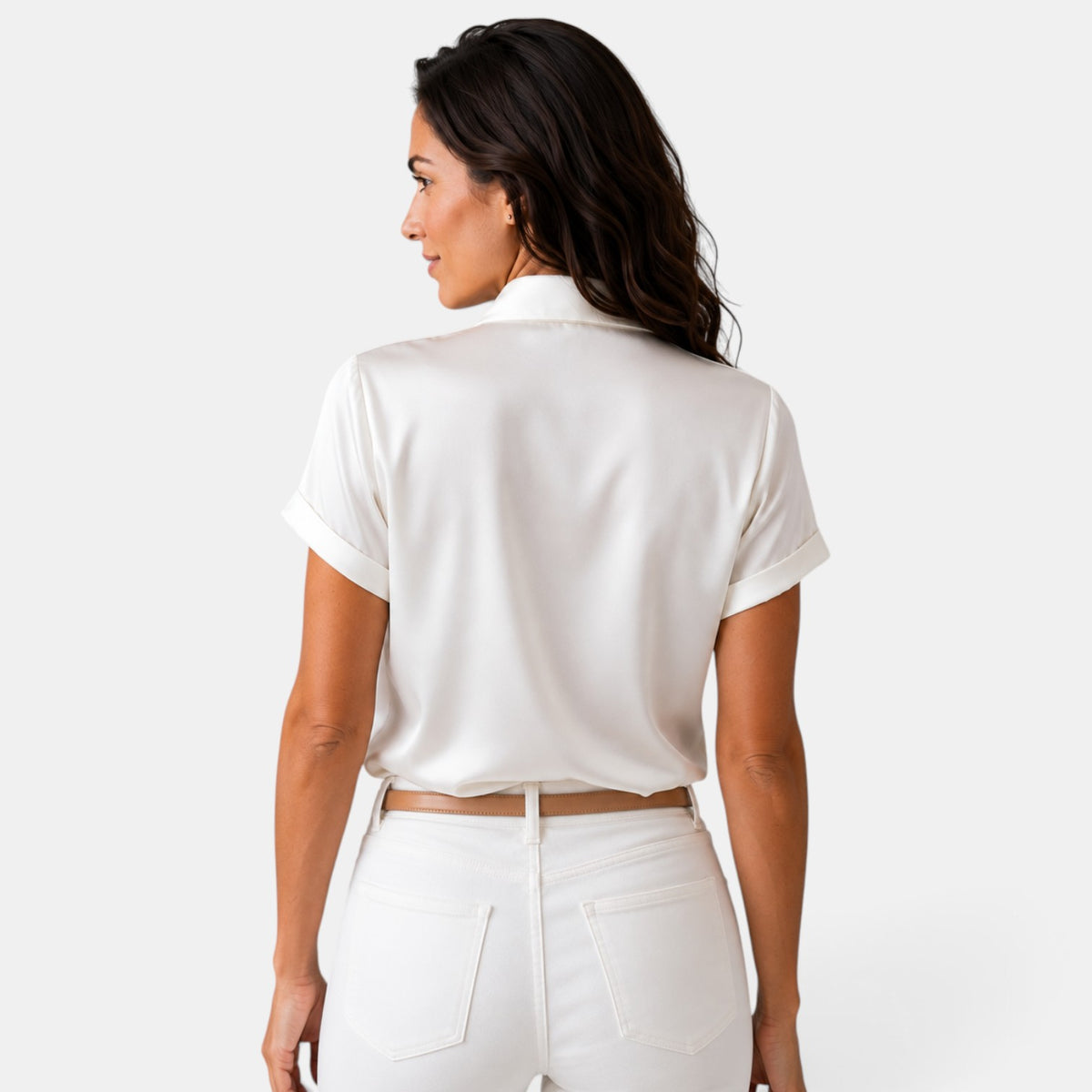 Blusa Satinada Mujer con Lazo