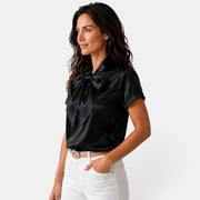 Blusa Satinada Mujer con Lazo