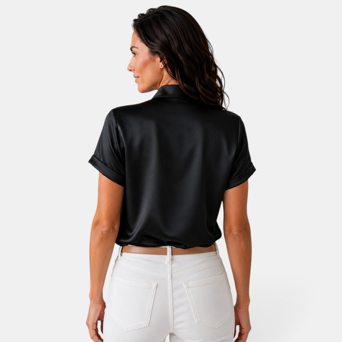Blusa Satinada Mujer con Lazo