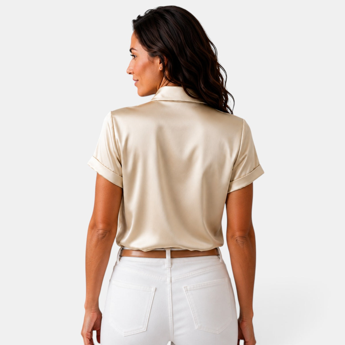 Blusa Satinada Mujer con Lazo