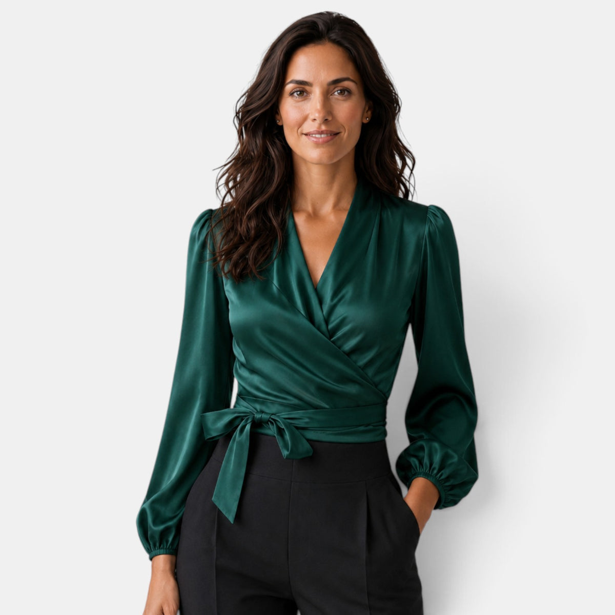 Blusa Mujer Satinada Cuello V