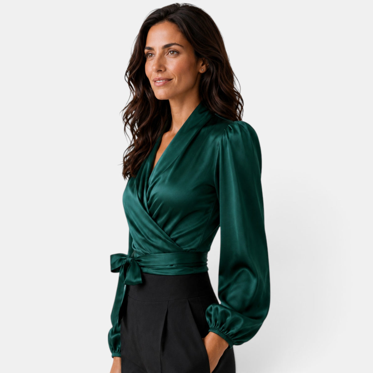 Blusa Mujer Satinada Cuello V