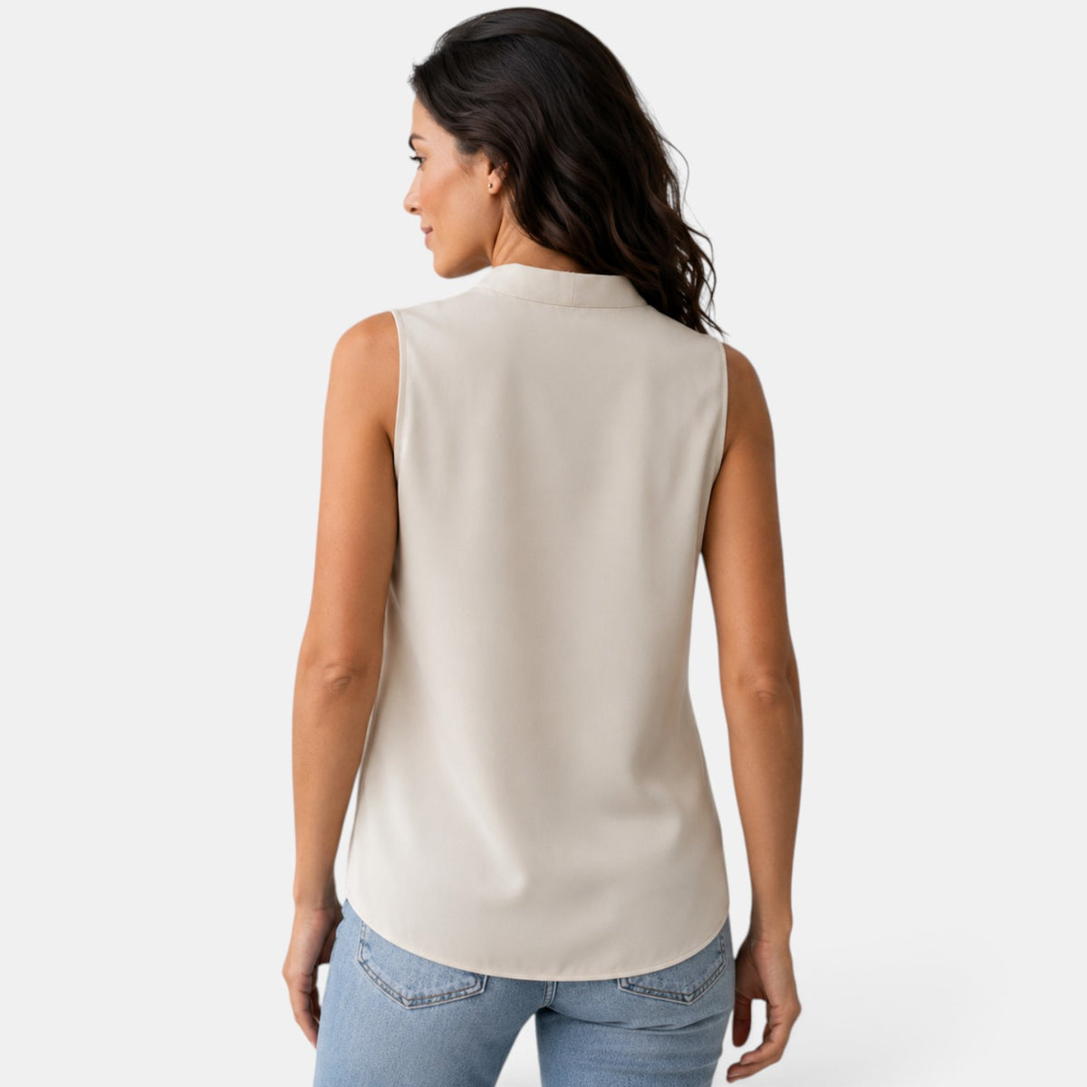 Blusa Satinada Mujer Escote V