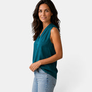 Blusa Satinada Mujer Escote V