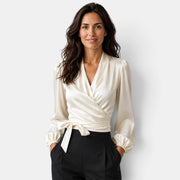 Blusa Mujer Satinada Cuello V