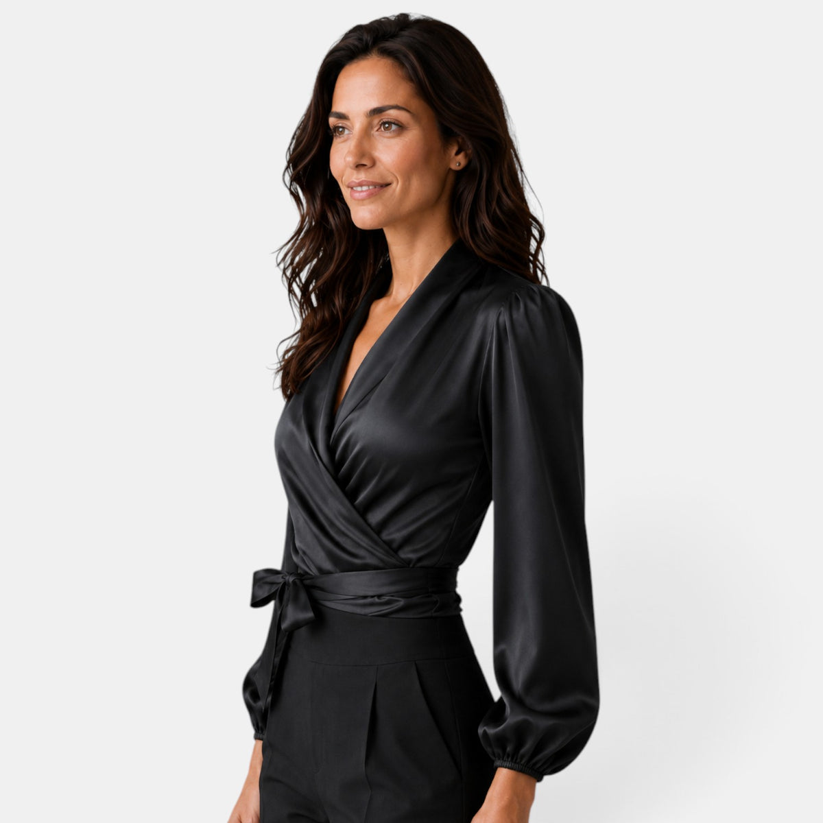 Blusa Mujer Satinada Cuello V