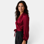 Blusa Mujer Satinada Cuello V