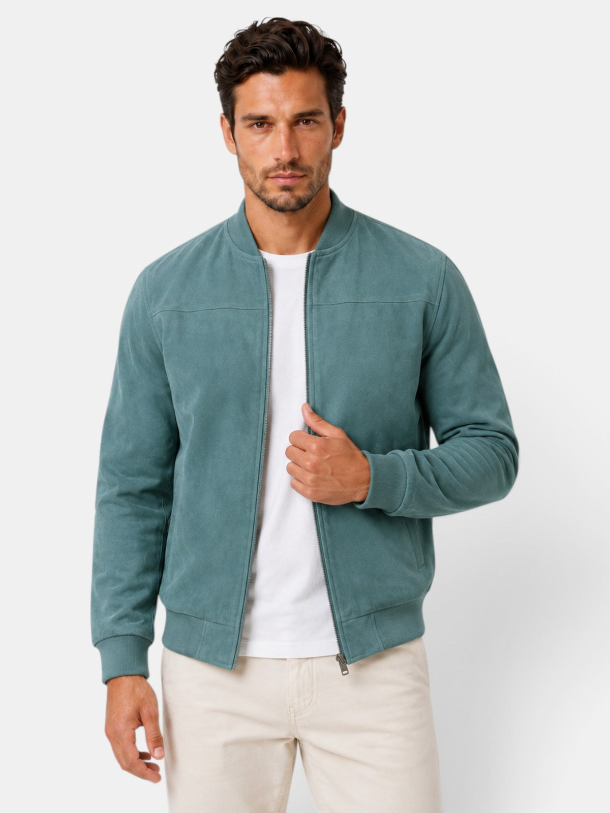 Chaqueta Ante Hombre Estilo Urbano