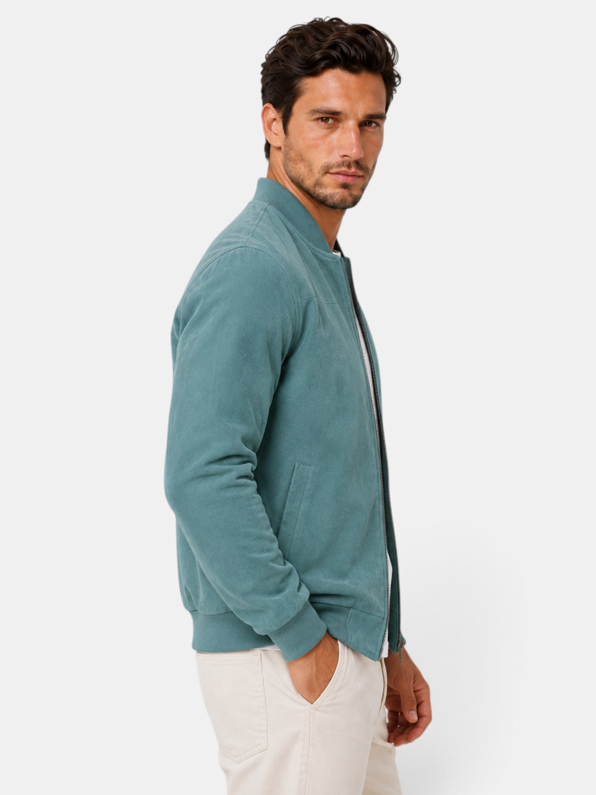 Chaqueta Ante Hombre Estilo Urbano