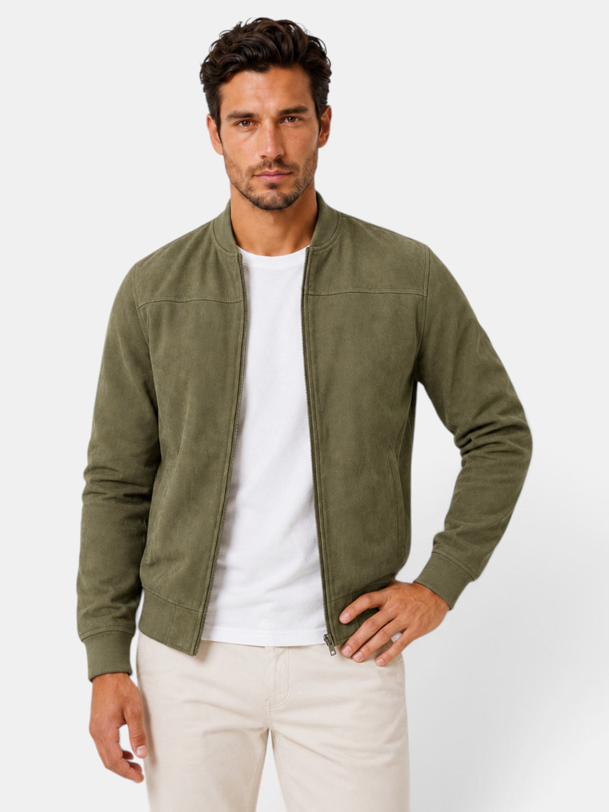 Chaqueta Ante Hombre Estilo Urbano