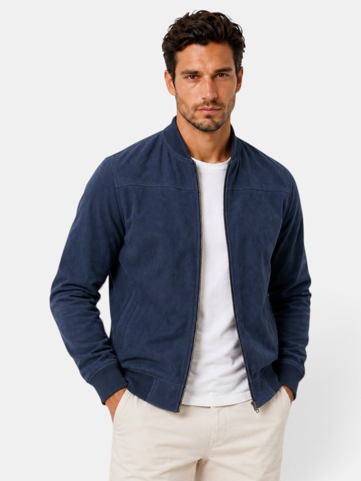 Chaqueta Ante Hombre Estilo Urbano