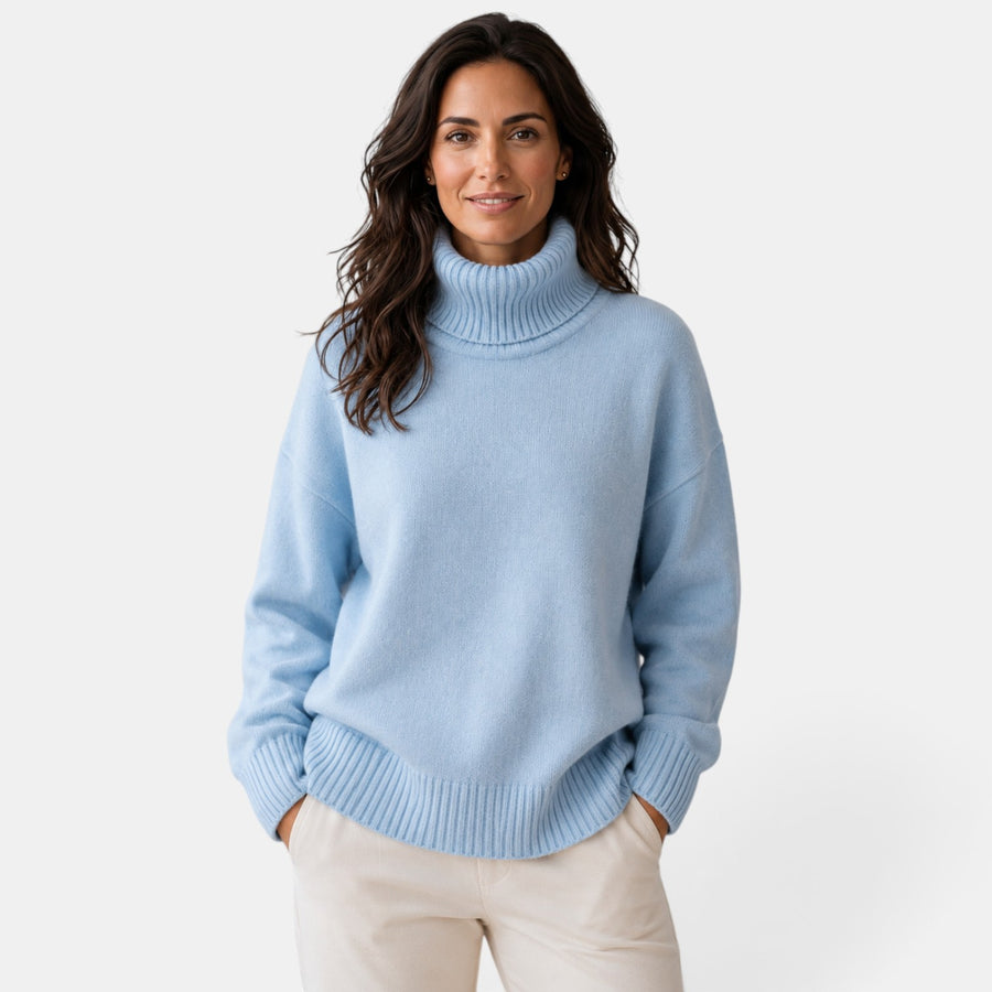 Jersey Oversize de Cuello Alto para Mujer
