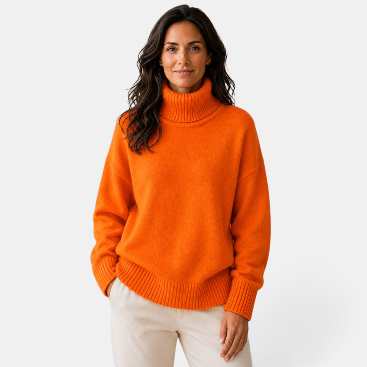 Jersey Oversize de Cuello Alto para Mujer
