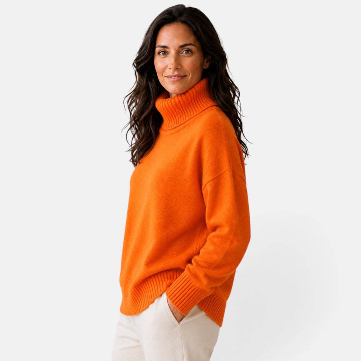 Jersey Oversize de Cuello Alto para Mujer