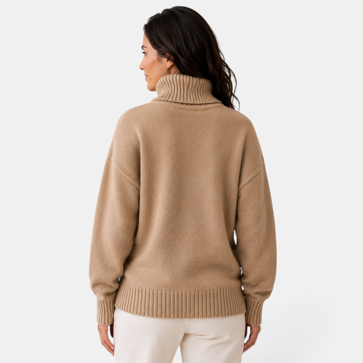 Jersey Oversize de Cuello Alto para Mujer