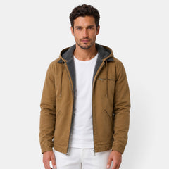 Men's Fleece Lined Hooded Jacket - Full Zip Fall Jacket