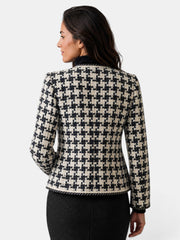 Chaqueta Mujer Pata de Gallo Azul Marino