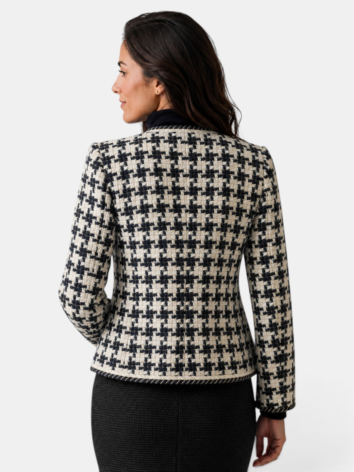 Chaqueta Mujer Pata de Gallo Azul Marino