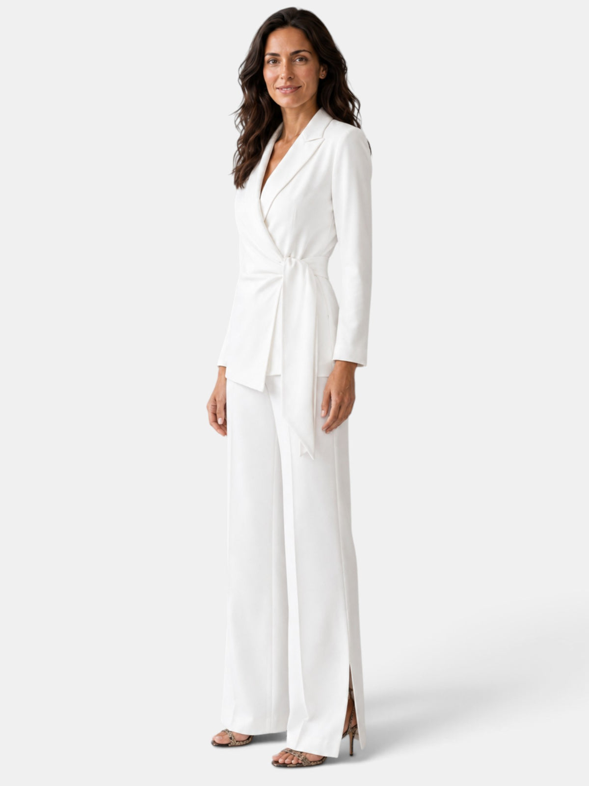 Traje Mujer Blazer y Pantalón Ancho