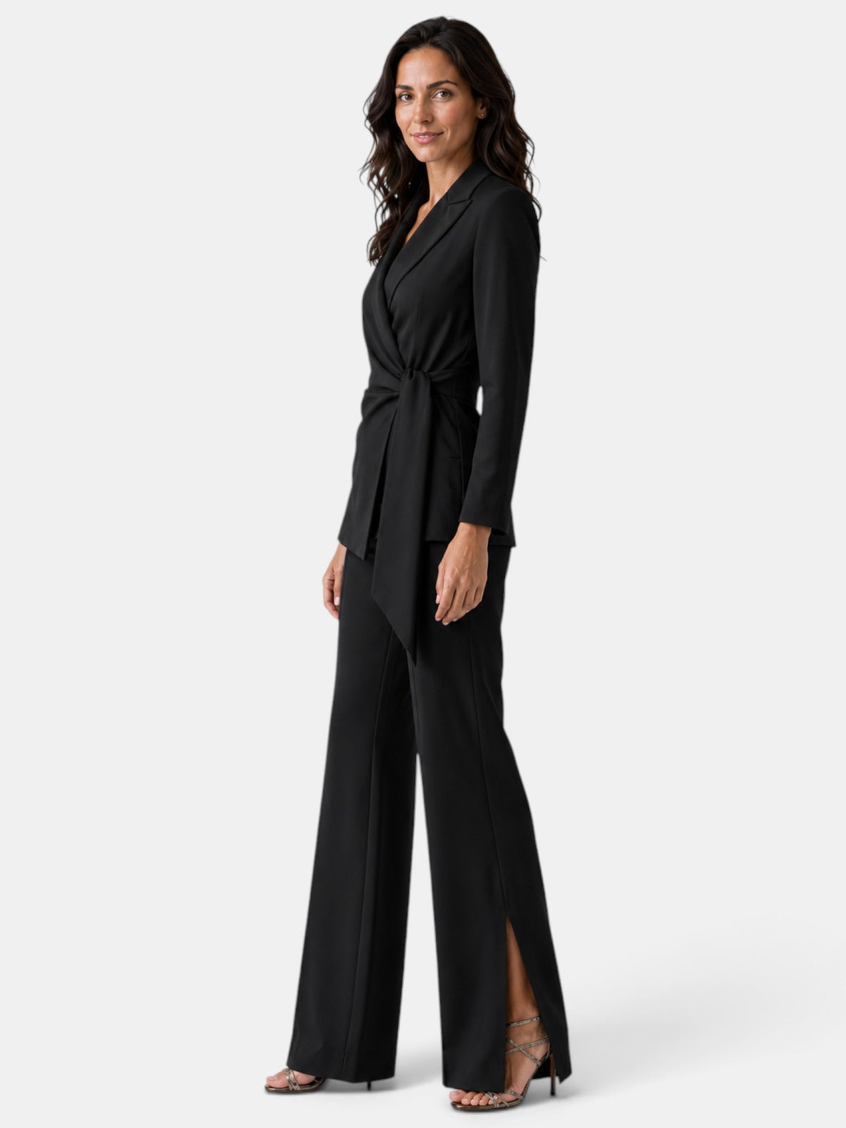Traje Mujer Blazer y Pantalón Ancho